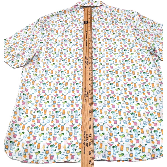 Age Of Wisdom Button Up Shirt Mens S White Multicolor Cocktails Print NEW NWT - Picture 12 of 13